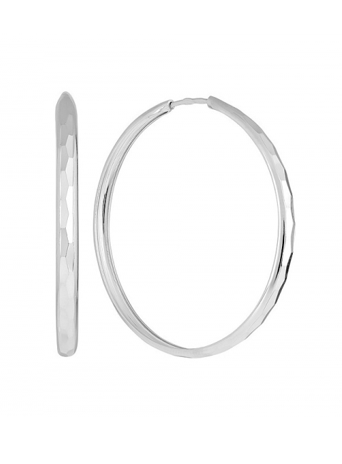 Серебряные серьги конго с алмазной гранью № 129741