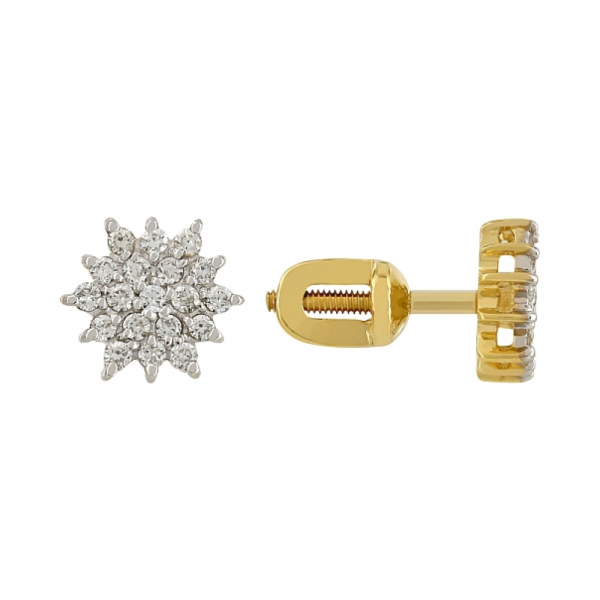 Пуссеты с бриллиантом № 107968