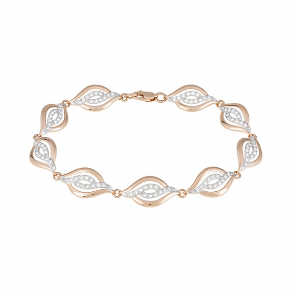 Золотой браслет с фианитами № 124357