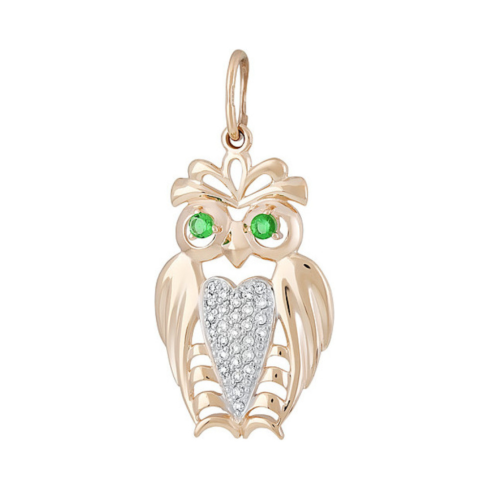 Золотая подвеска с фианитом № 130008