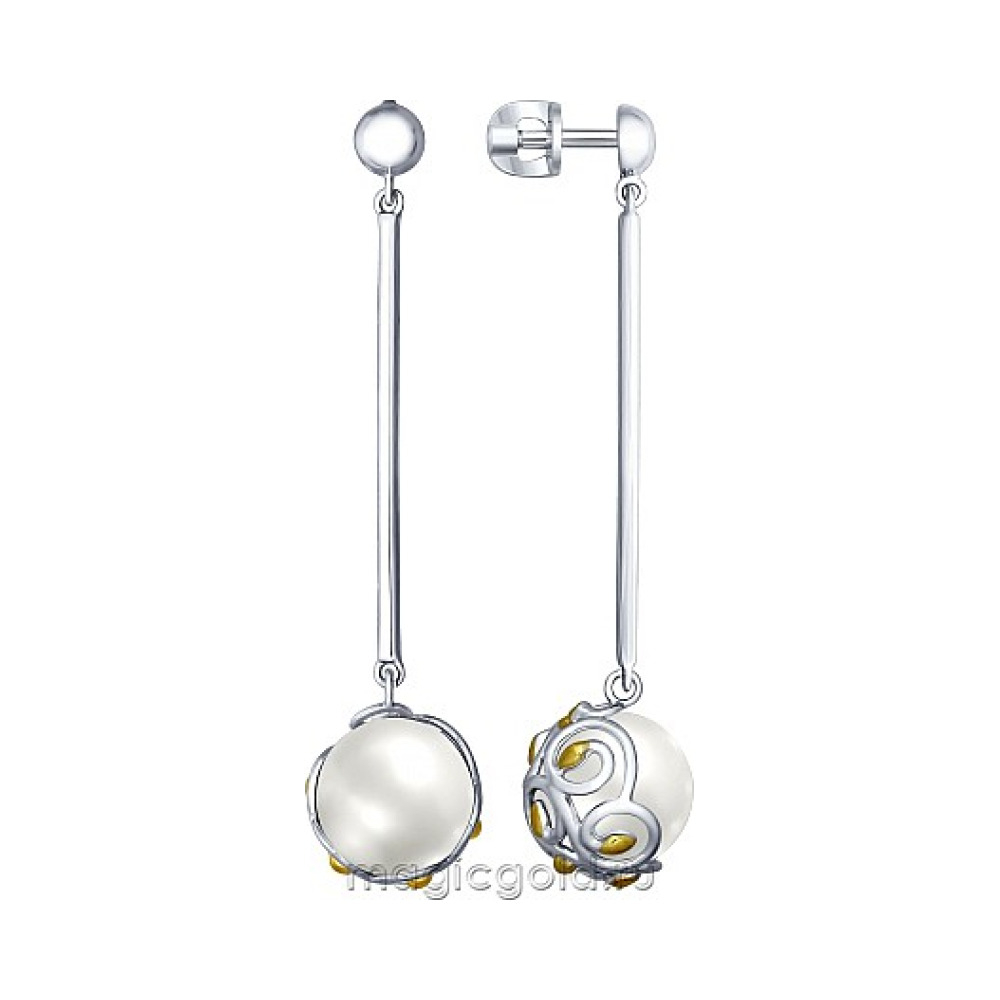 Пуссеты с имитац. жемчуга и золотым покр. № 161718