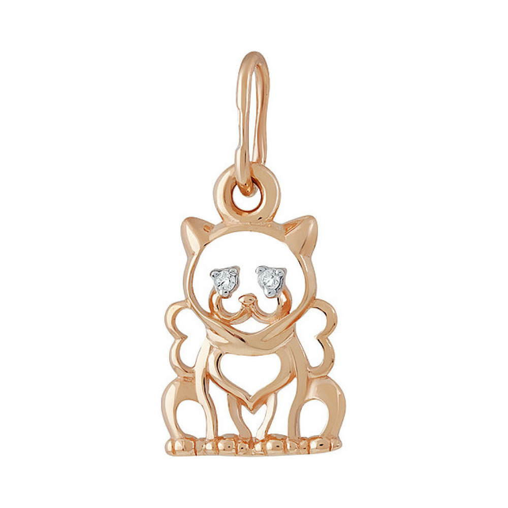 Золотая подвеска с фианитом № 137320