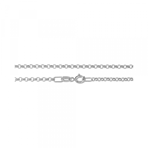 Серебряная цепь гороховая родированная № 123435