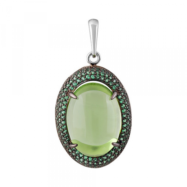 Серебряная подвеска с алпанитом и фианитом № 132554