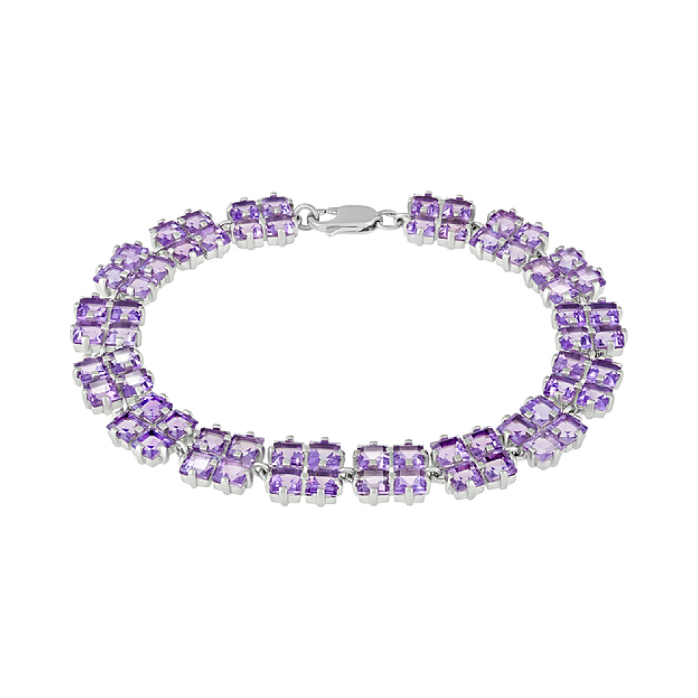 Серебряный браслет с аметистом № 123884