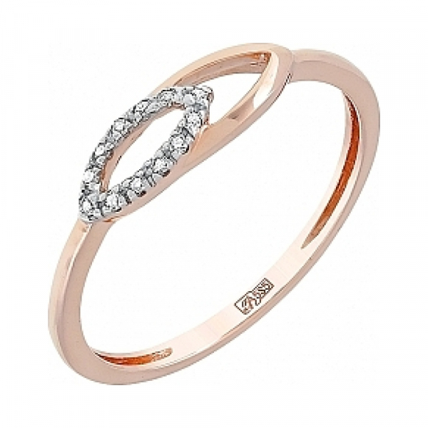 Золотое кольцо с бриллиантом № 114524