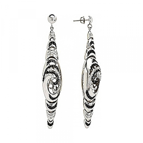 Серебряные серьги с фианитом № 83222