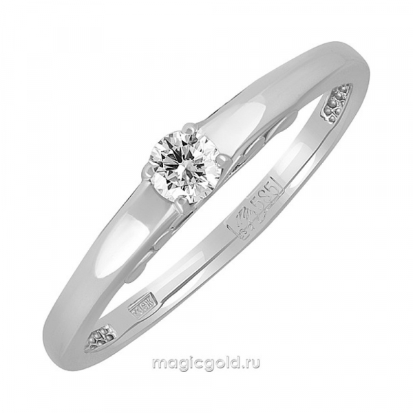 Золотое кольцо с бриллиантом № 166353