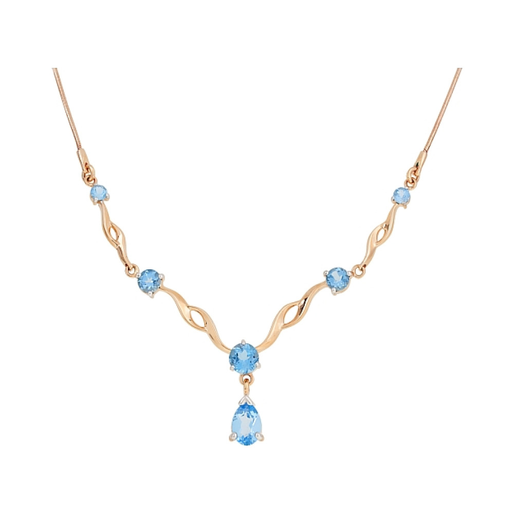 Золотое колье с топазом № 106550