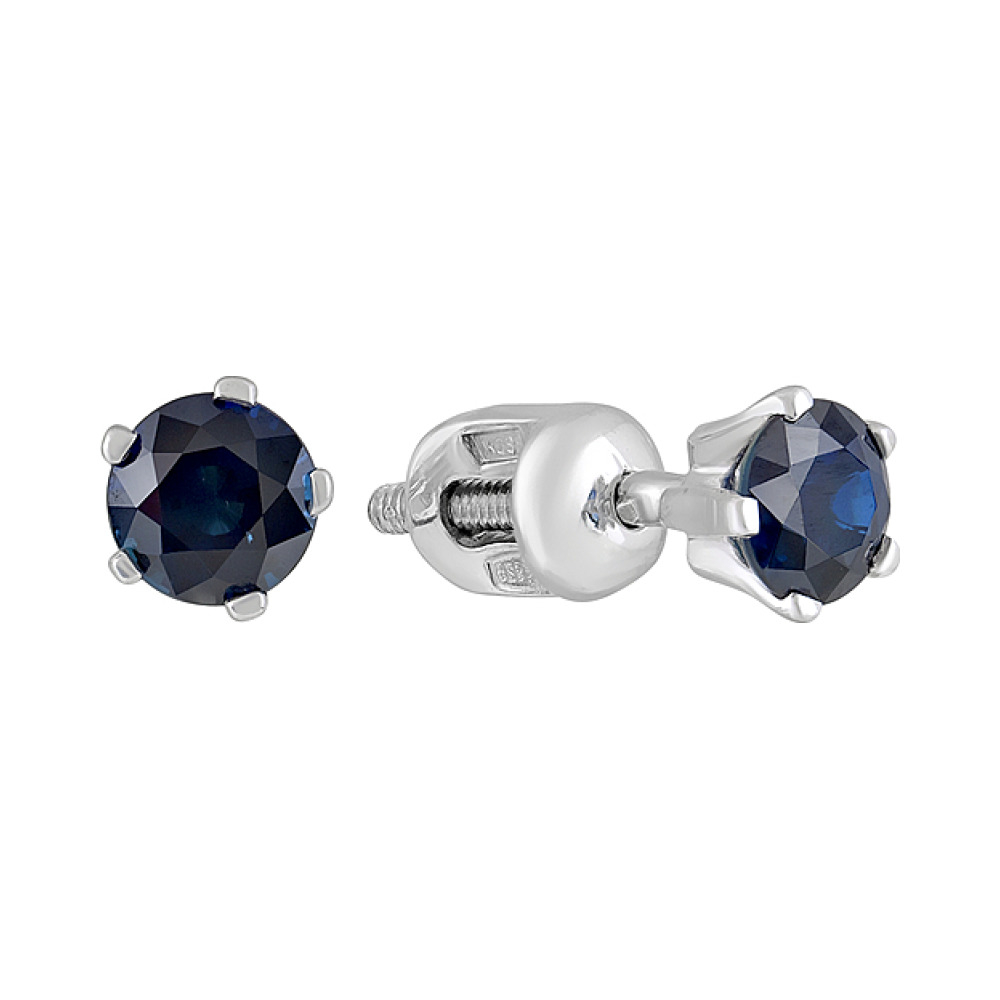 Пуссеты с сапфиром № 126019