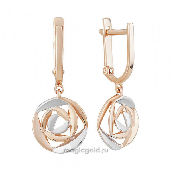 Золотые серьги без камня № 155850