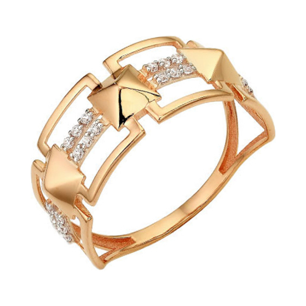 Золотое кольцо с фианитом № 141144