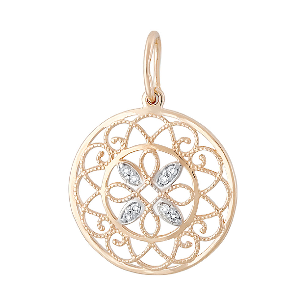 Золотая подвеска с фианитами № 129005