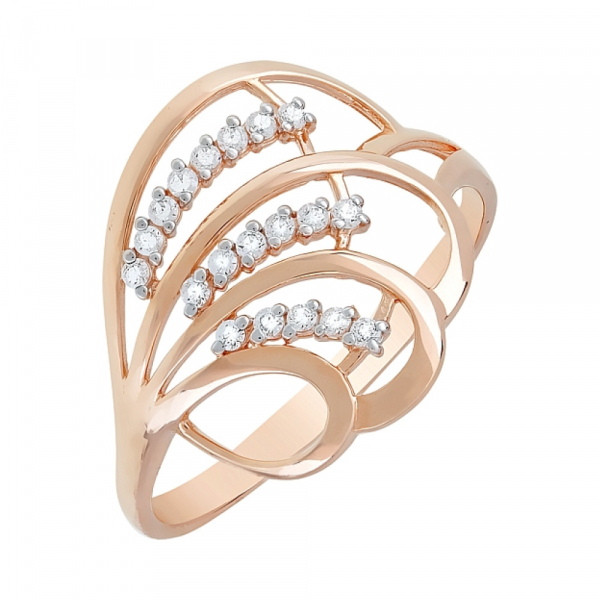 Золотое кольцо с фианитами № 115964