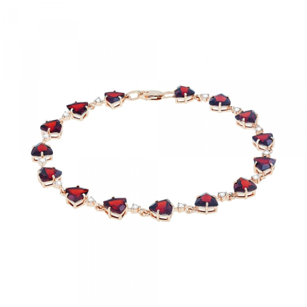 Золотой браслет с гранатом и фианитом № 103725