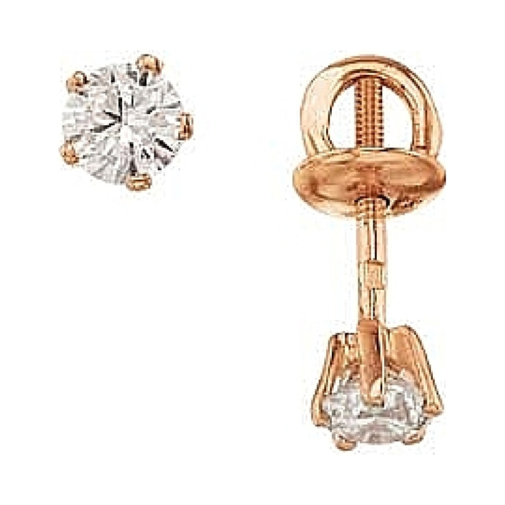 Пуссеты с бриллиантом № 36019