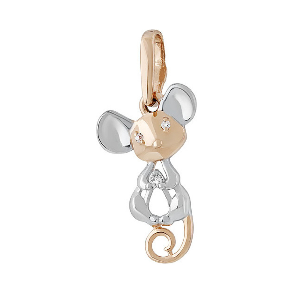 Золотая подвеска с фианитом № 135923