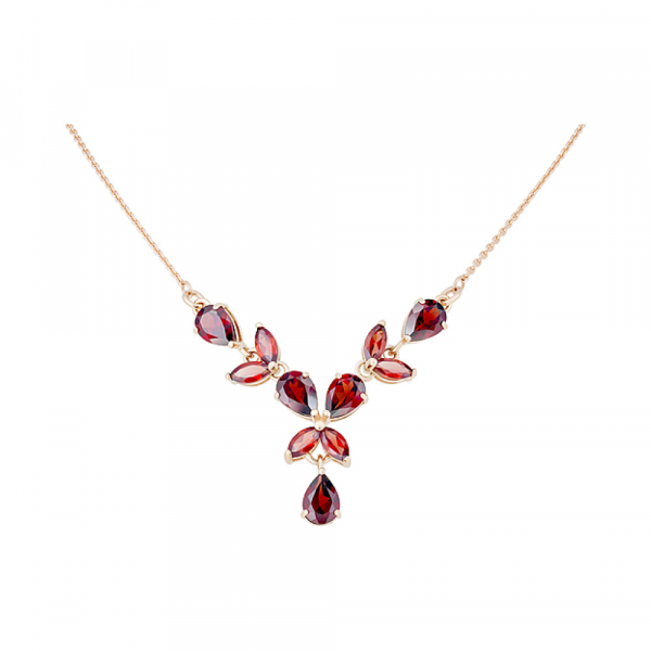 Золотое колье с гранатом № 127014