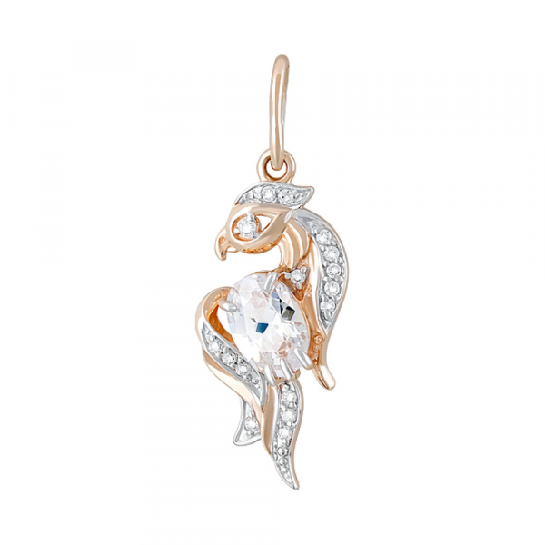 Золотая подвеска с фианитами № 123495