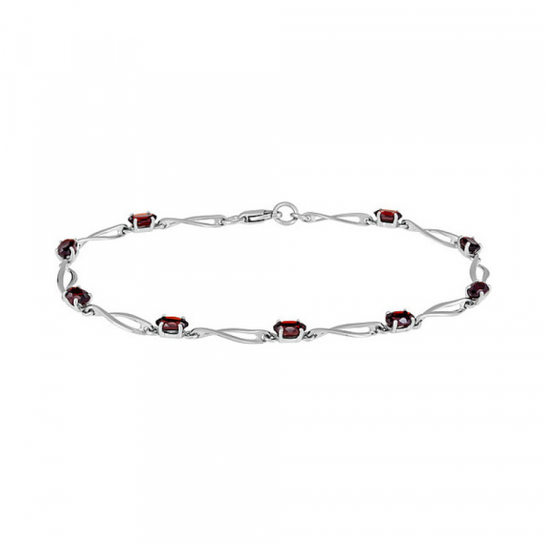 Серебряный браслет с гранатом № 134121