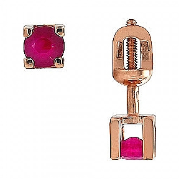 Пуссеты с рубином № 26103