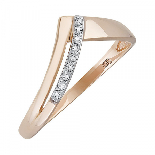 Золотое кольцо с фианитом № 134934