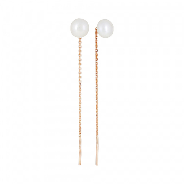 Золотые серьги с жемчугом № 124200