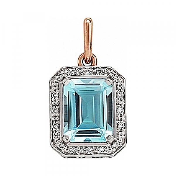 Подвеска с топазом и фианитом № 52993