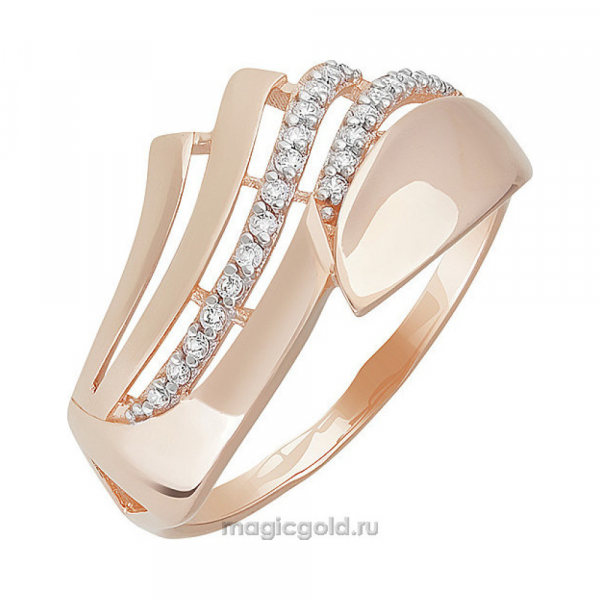 Золотое кольцо с фианитом № 155922