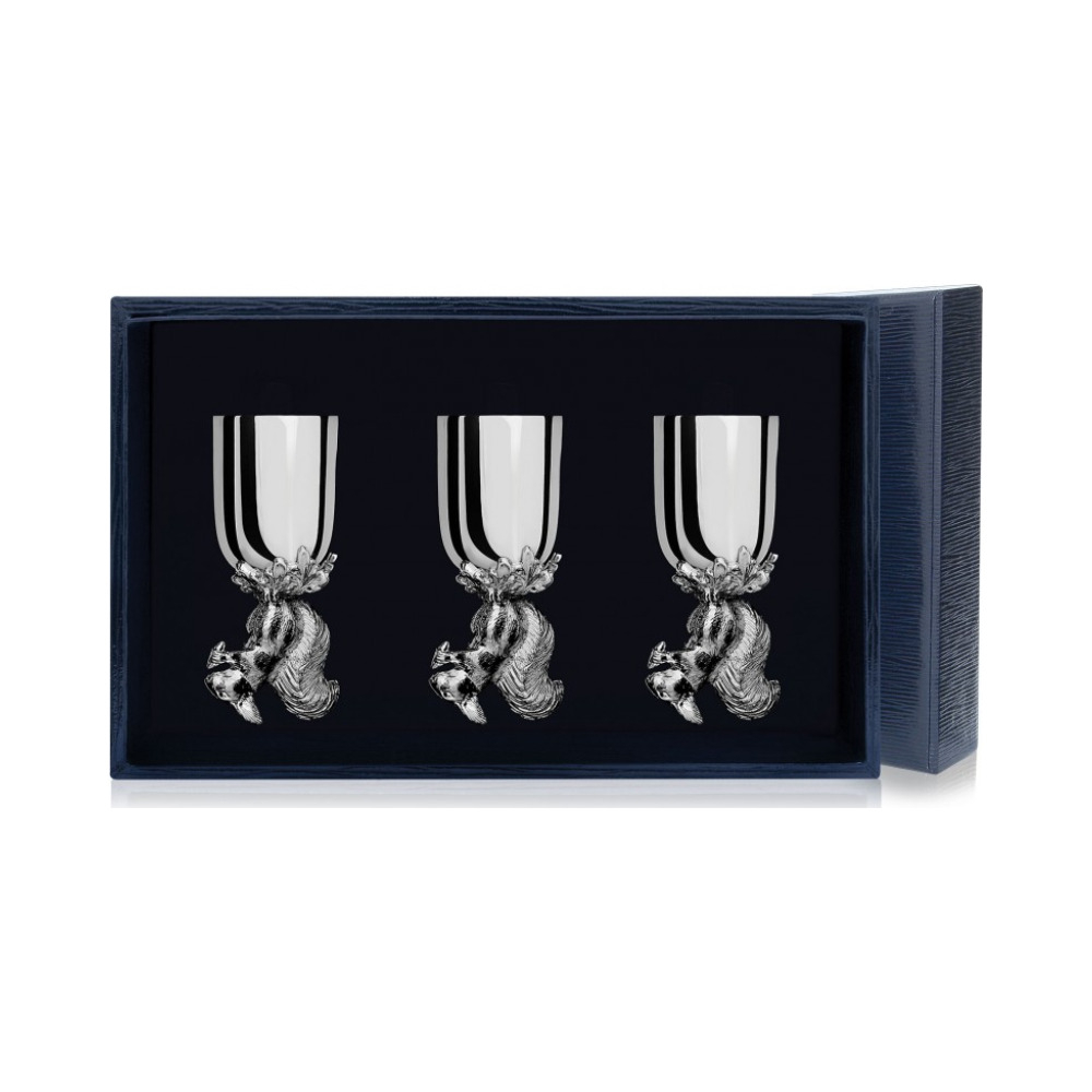 Набор серебряных рюмок «Белка» из 3 предметов