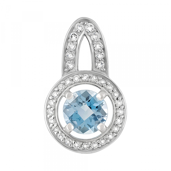 Серебряная подвеска с топазом и фианитом № 129762