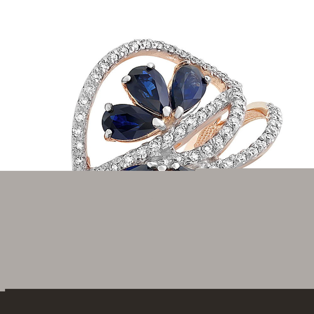 Золотые серьги с фианитами № 114117