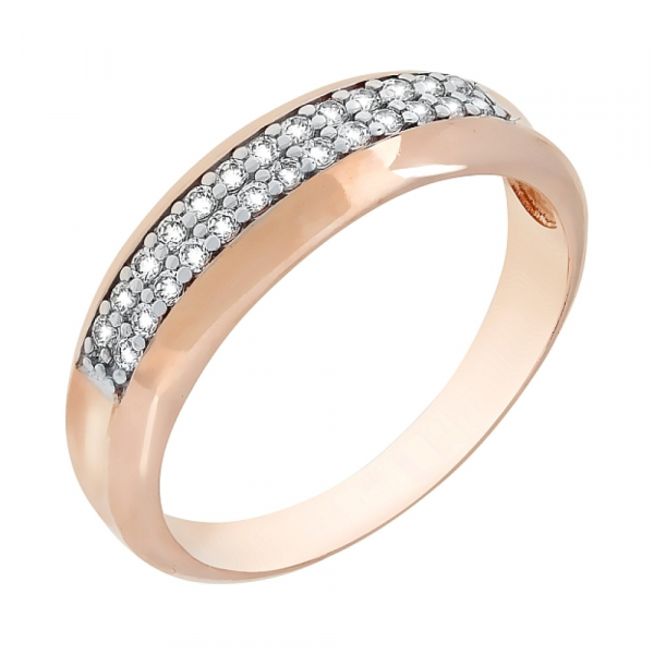 Золотое кольцо с фианитом № 72523