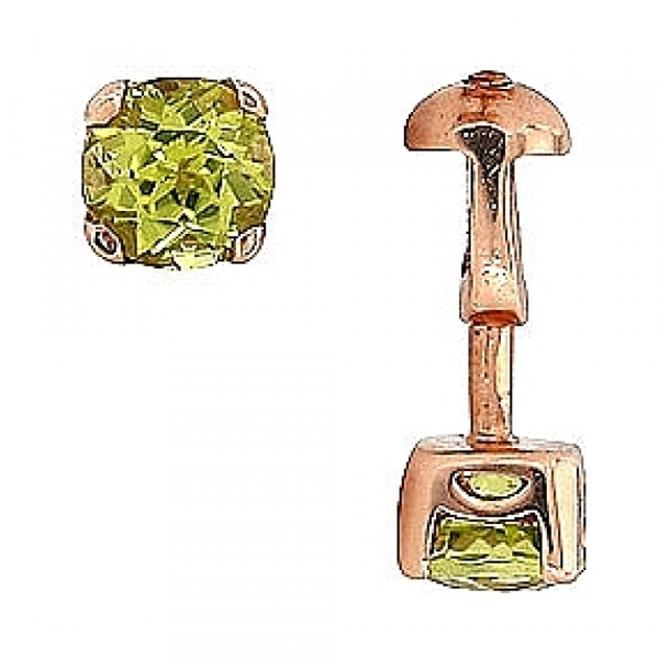 Пуссеты с хризолитом № 34258