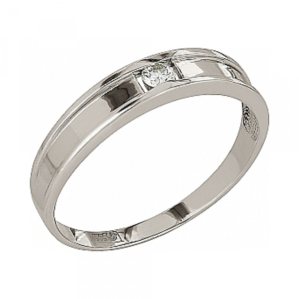 Золотое кольцо с бриллиантом № 105098