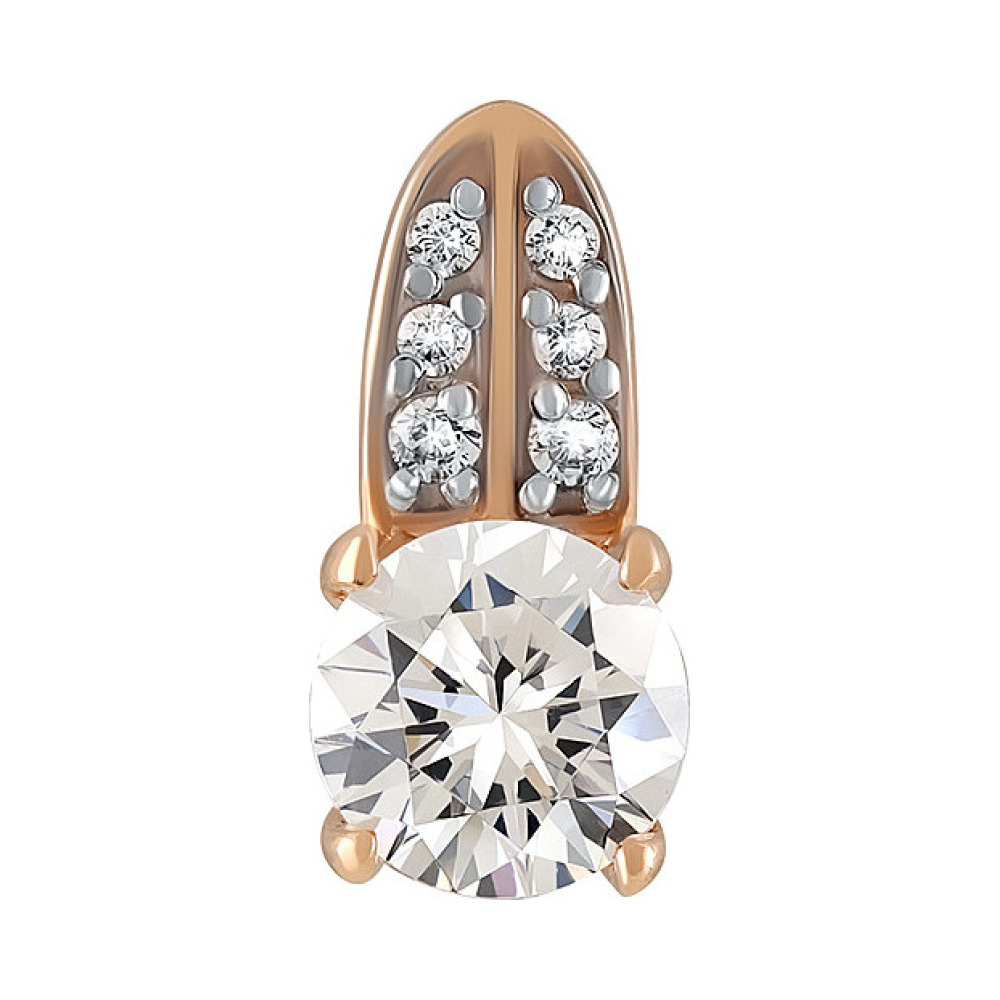 Золотая подвеска с кристаллами swarovski и фианитом № 134395