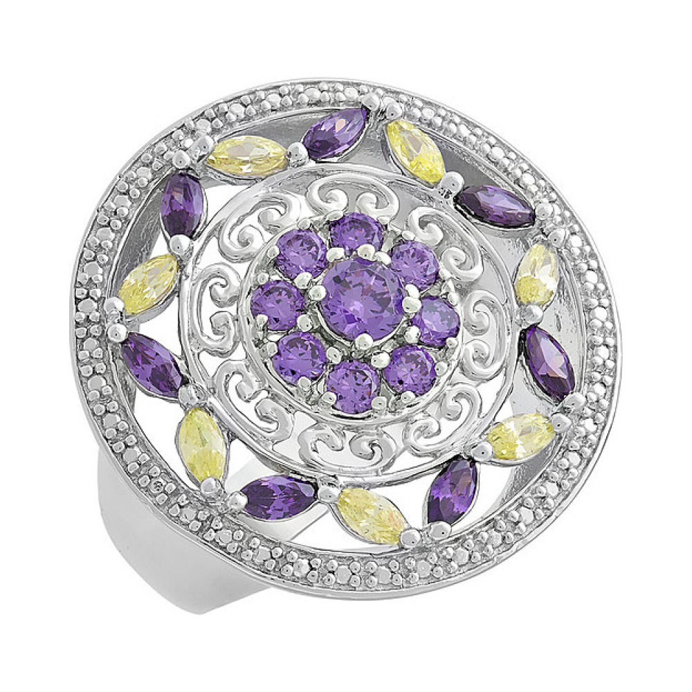 Серебряное кольцо с фианитом № 108584