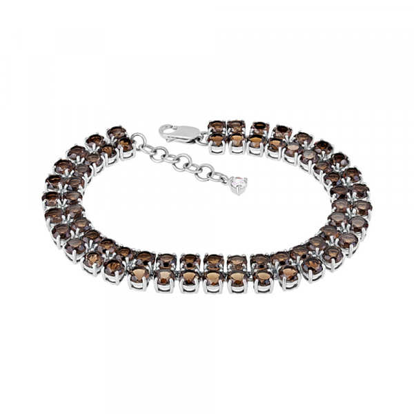 Серебряный браслет с раухтопазом и фианитом № 131923