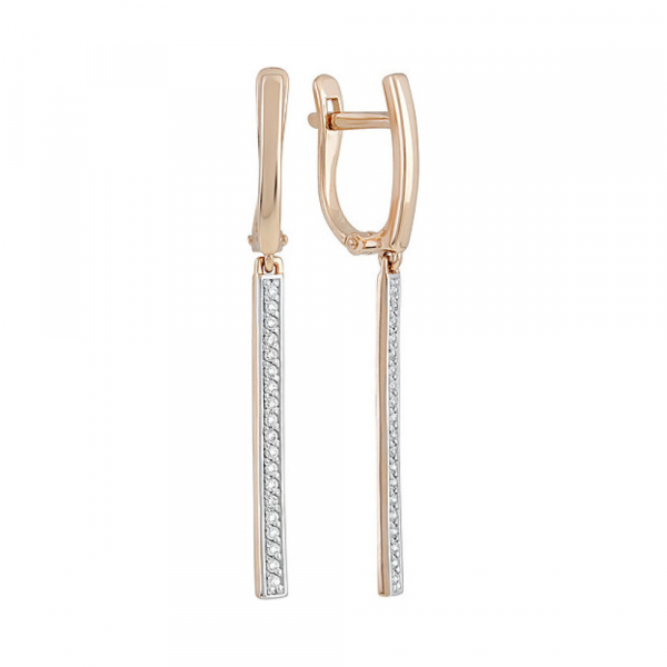 Золотые серьги с фианитом № 135972