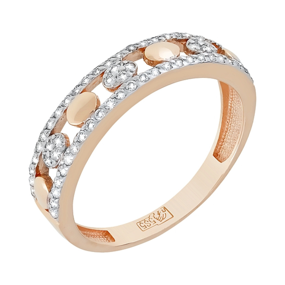 Золотое кольцо с бриллиантом № 117662