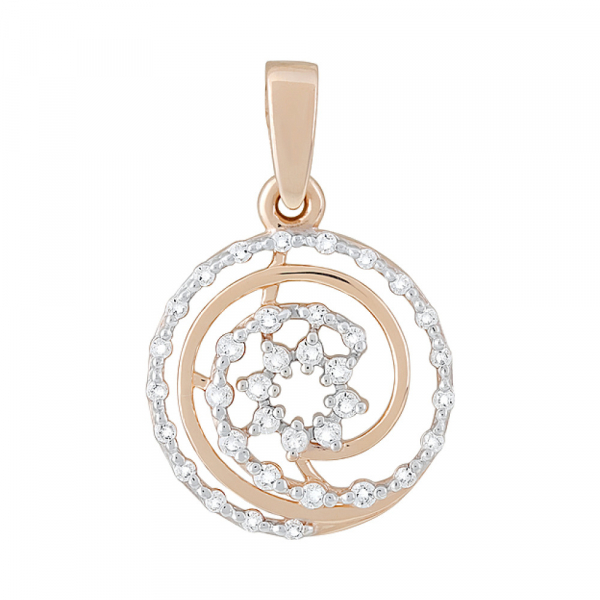 Золотая подвеска с фианитами № 127322