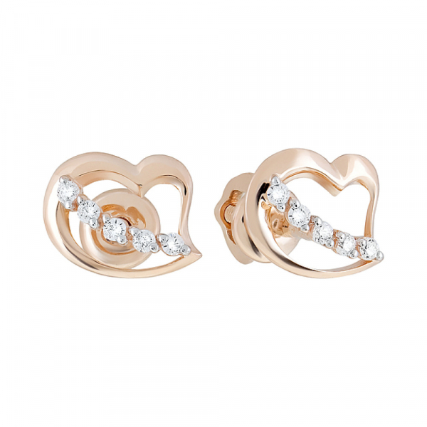 Золотые серьги с фианитами № 126425