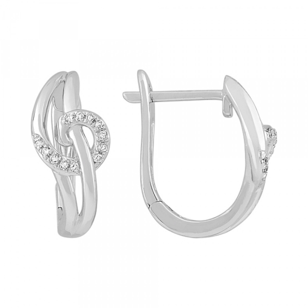 Золотые серьги с бриллиантом № 115262