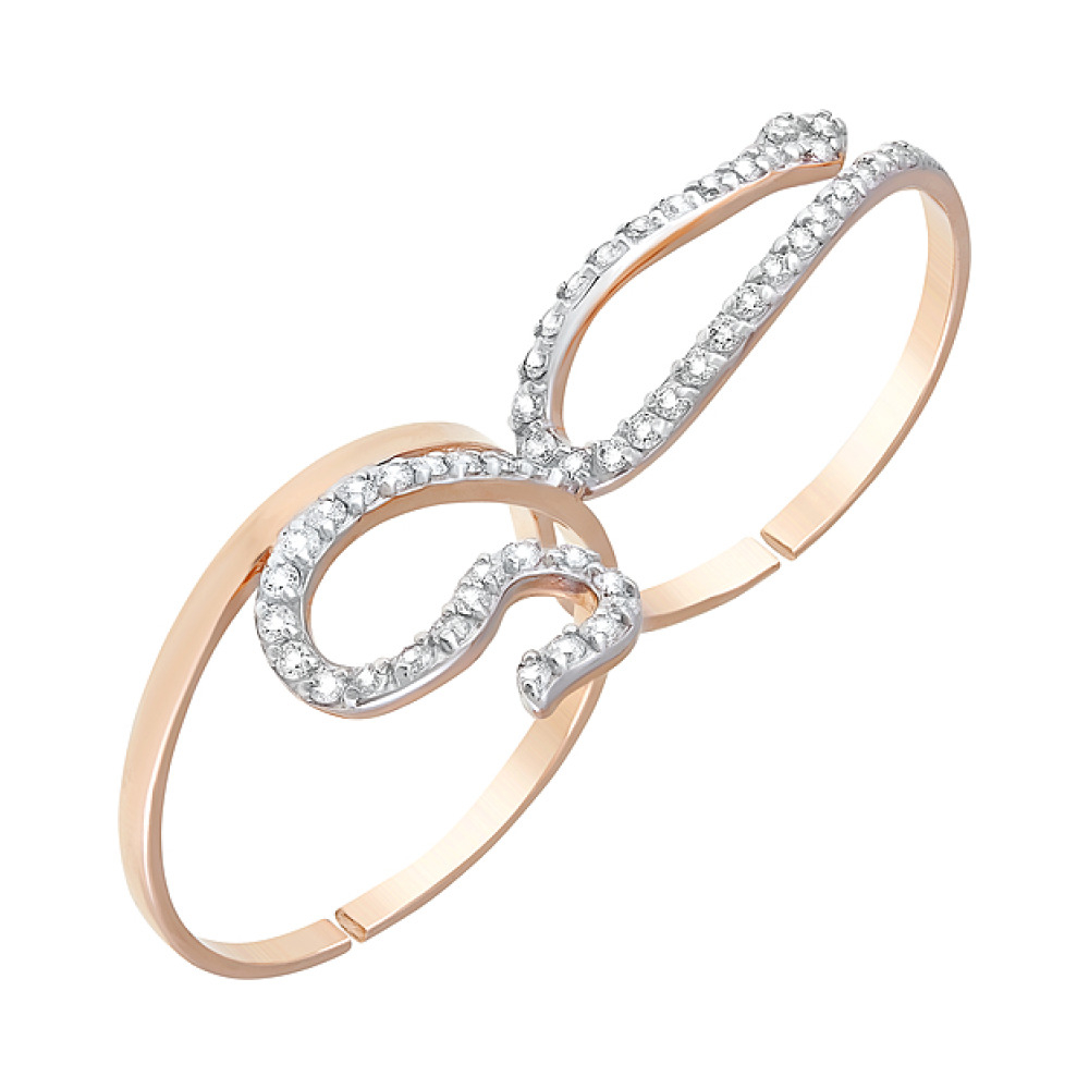 Золотое кольцо с фианитами № 126678