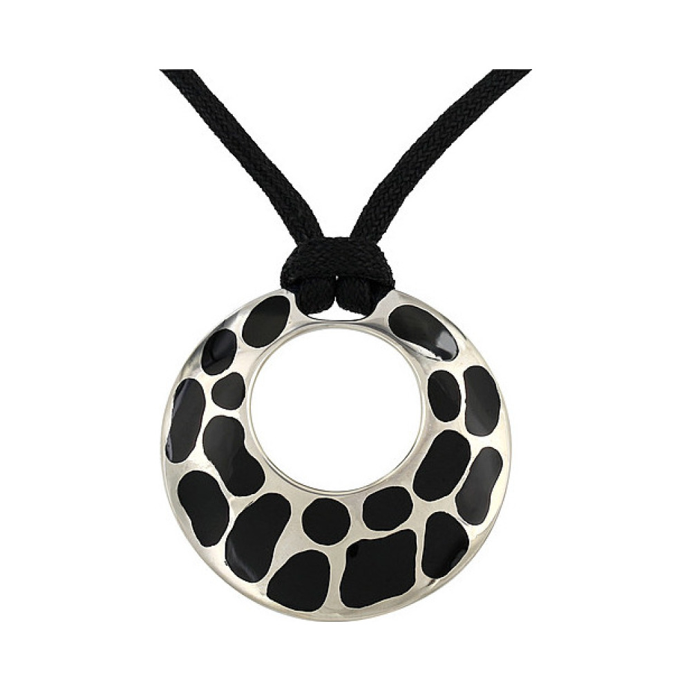 Серебряное колье каучук с серебром № 106751