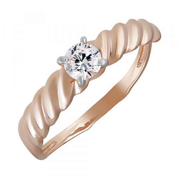 Золотое кольцо с фианитом № 138054