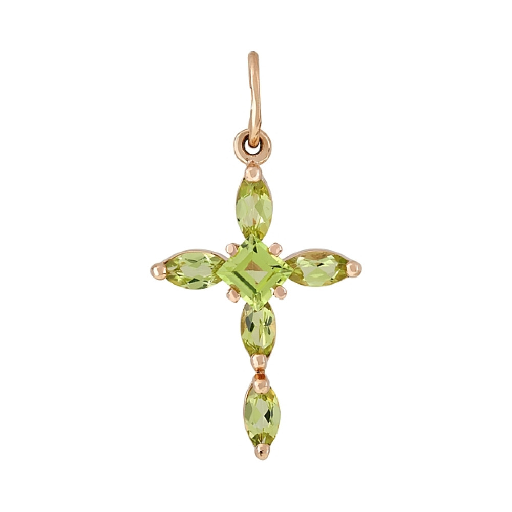 Золотая подвеска с хризолитом № 51694