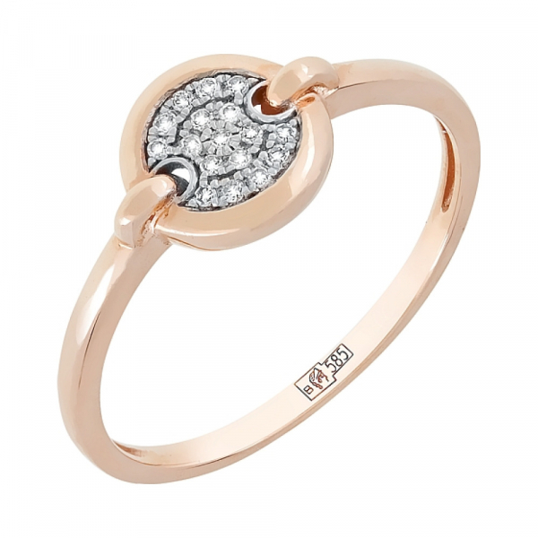 Золотое кольцо с бриллиантом № 113853