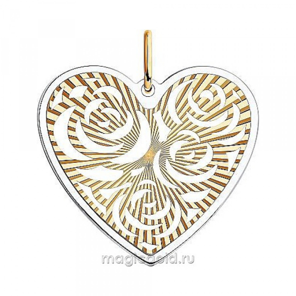 Золотая подвеска без камня с алмазкой № 174085