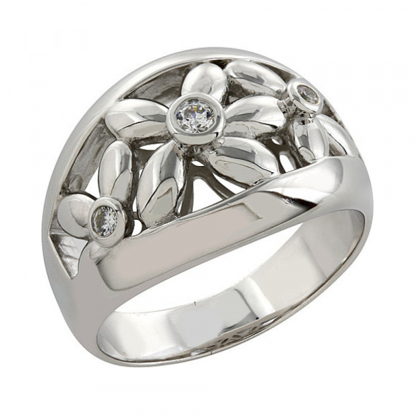 Серебряное кольцо с фианитом № 82796